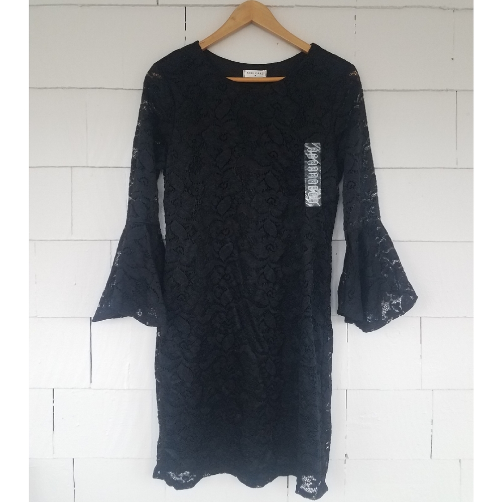 NWT Soul Cake Black Lace Dress Medium